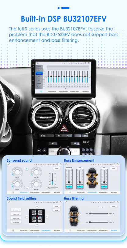 Autoradio 9'' 2Din Android 13 per Opel Corsa D 2007-2013 - CarPlay, GPS, 4G, Wi-Fi, 8 GB+128 GB
