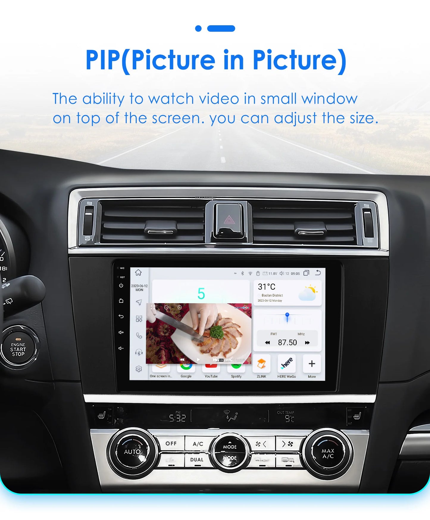 Android 9" 2DIN CarPlay radio for Subaru Legacy 2015-2018