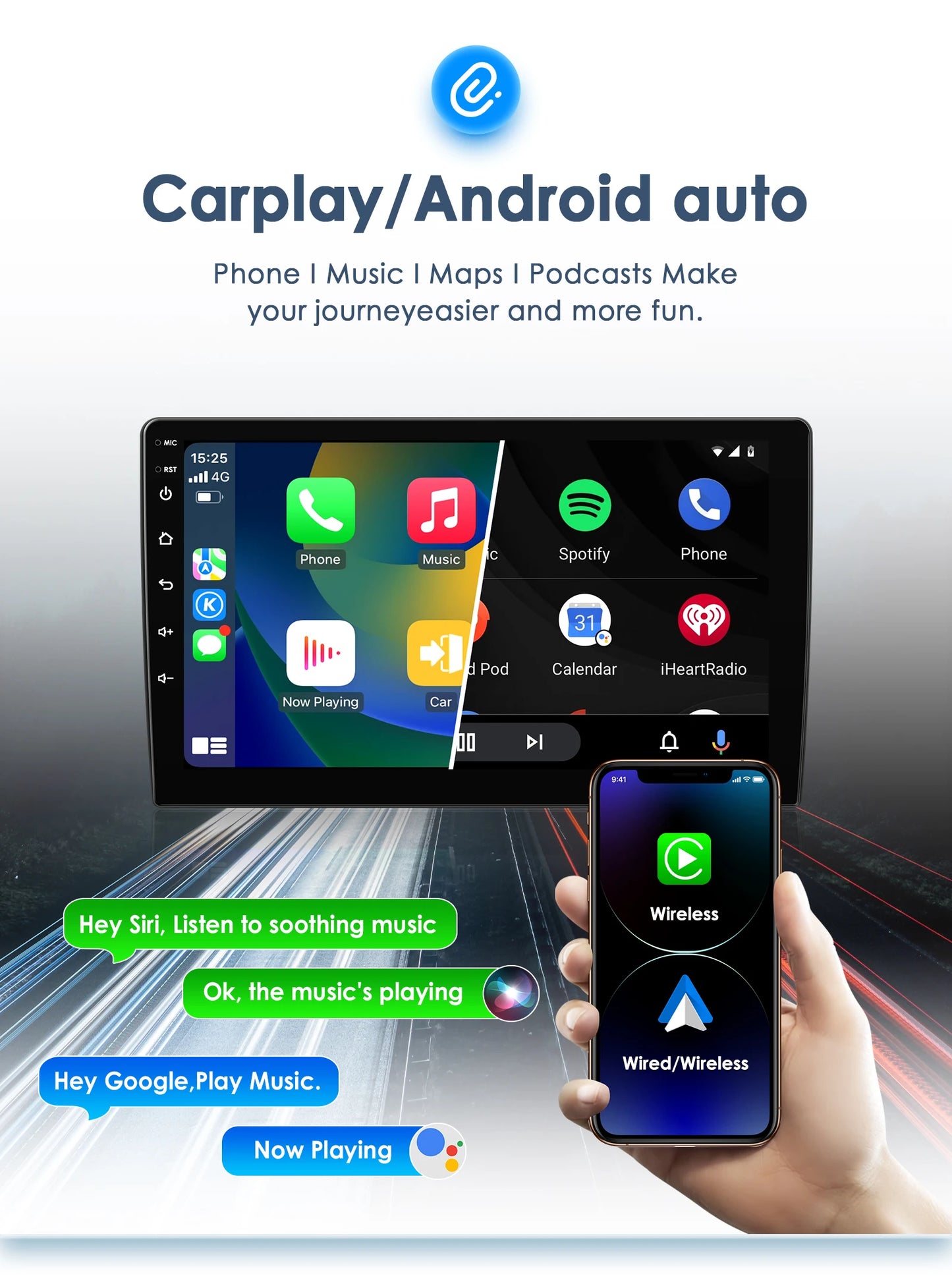 Autoradio 9" Android 13 for Dacia/Renault Logan 2 and Sandero 2012-2019, Multimedia GPS Stereo 4G, Carplay 2 Din