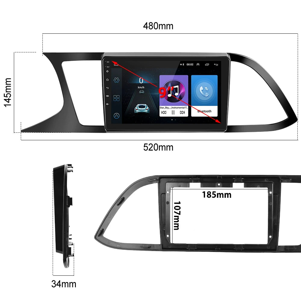 9" CarPlay Android Auto Radio for Seat Leon 2012-2020