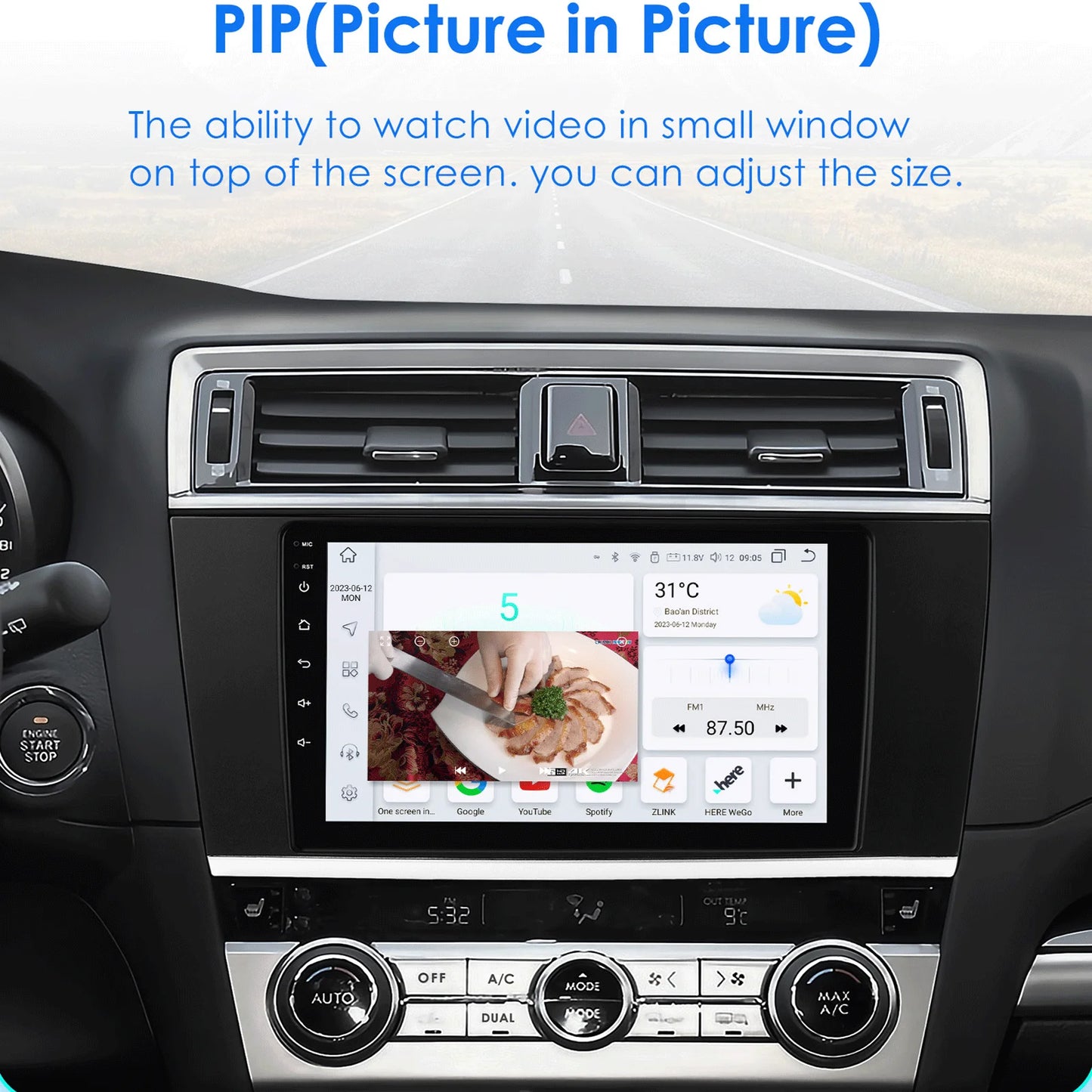 Android 9" 2DIN CarPlay radio for Subaru Legacy 2015-2018