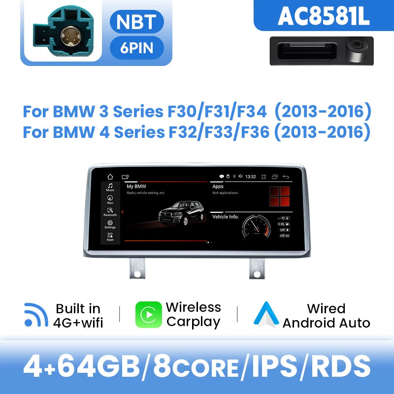 CarPlay 10.25" Multifunction Radio for BMW Series 1, 2, 3, 4 (2011-2016)