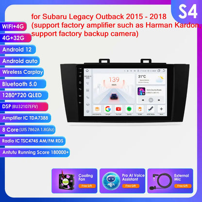 Android 9" 2DIN CarPlay radio for Subaru Legacy 2015-2018