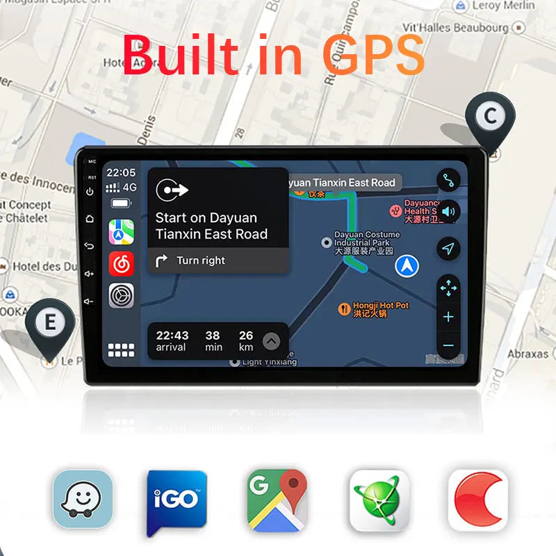 Stereo Honda Fit Jazz 2002 to 2007 9" Android 10.0, Double Din GPS
