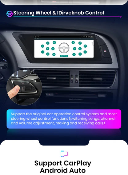 CarPlay Android Auto 8.8" 1 Din for Audi A4L 2009-2016