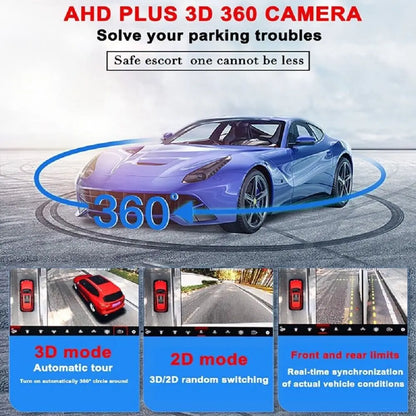 Telecamera AHD a 360° con visione notturna per radio Android da 3"