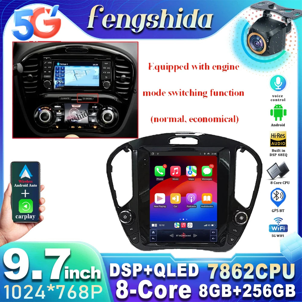 Autoradio Tesla 9.7'' Nissan Juke 2011-2019 CarPlay Android Auto