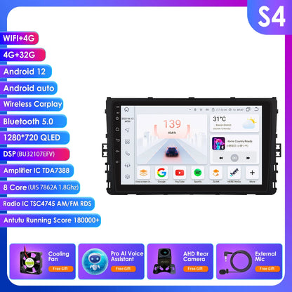 9" 2DIN Android 13 Car Stereo for VW T-Roc T-Cross Polo 2018-2021