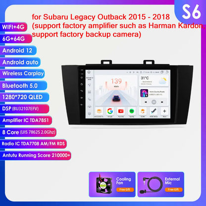 Android 9" 2DIN CarPlay radio for Subaru Legacy 2015-2018