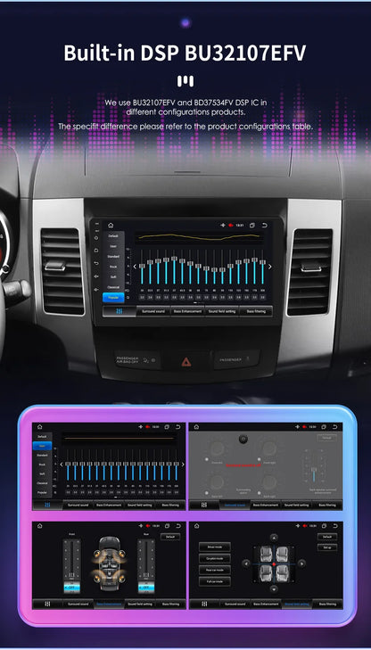 Car radio 9" 2 DIN for Mitsubishi Outlander 2005-2011