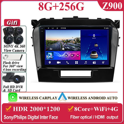 Autoradio Android da 9" per Suzuki Vitara 2017-2020, GPS e CarPlay