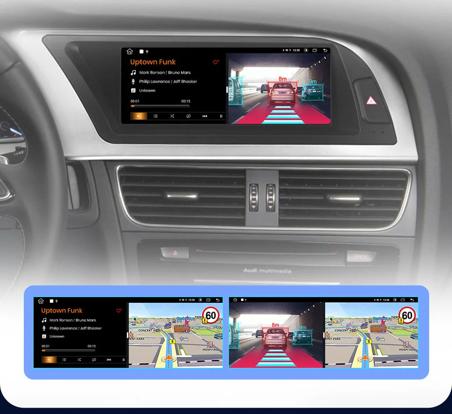 CarPlay Android Auto 8.8" 1 Din for Audi A4L 2009-2016