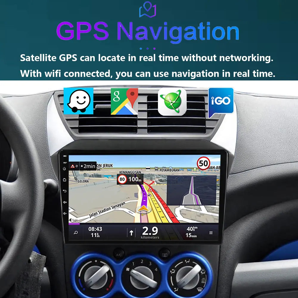 Android 12 9" 2 Din Autoradio per Suzuki Alto 2009-2016