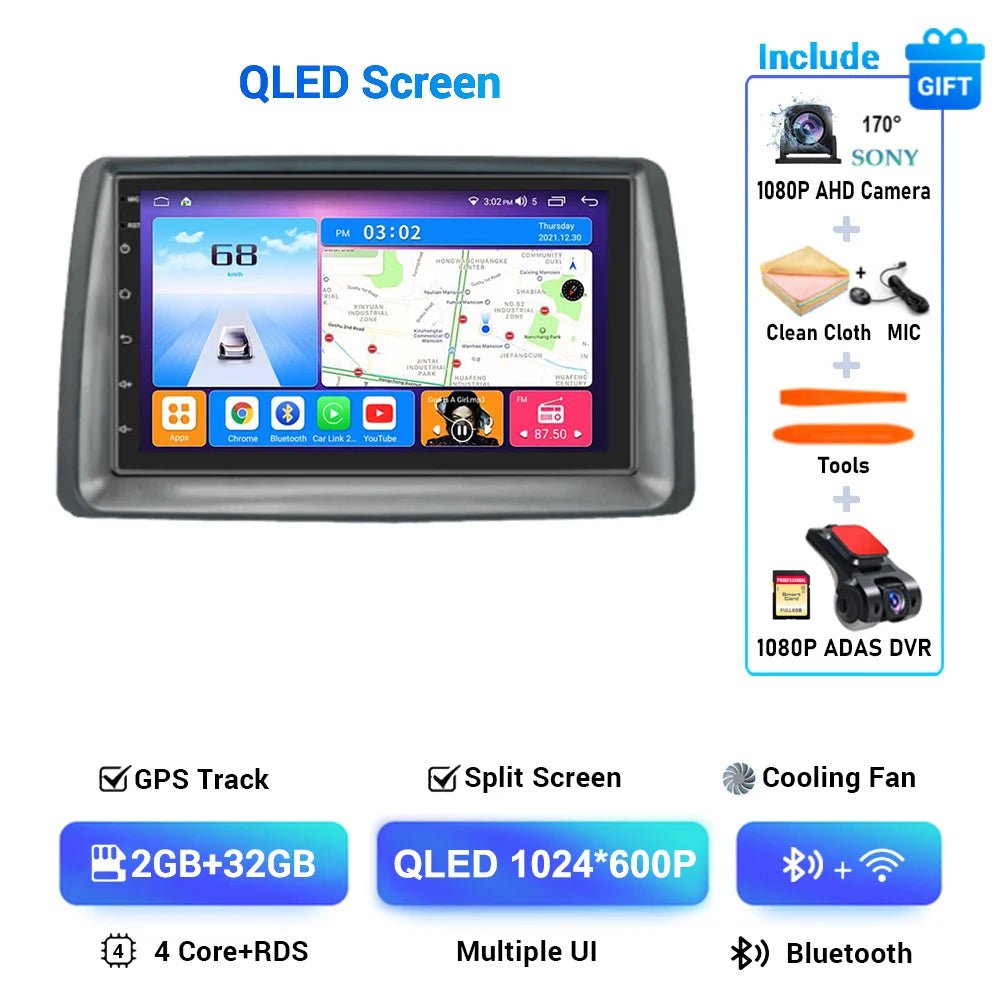 Multimediale Android CarPlay da 7" per Fiat Panda 2003-2012