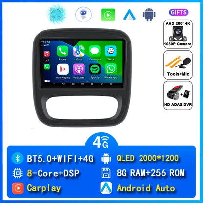 Autoradio Android 14 da 9" con CarPlay per Renault Trafic 3 2014-2021, Opel Vivaro B, 2014-2018