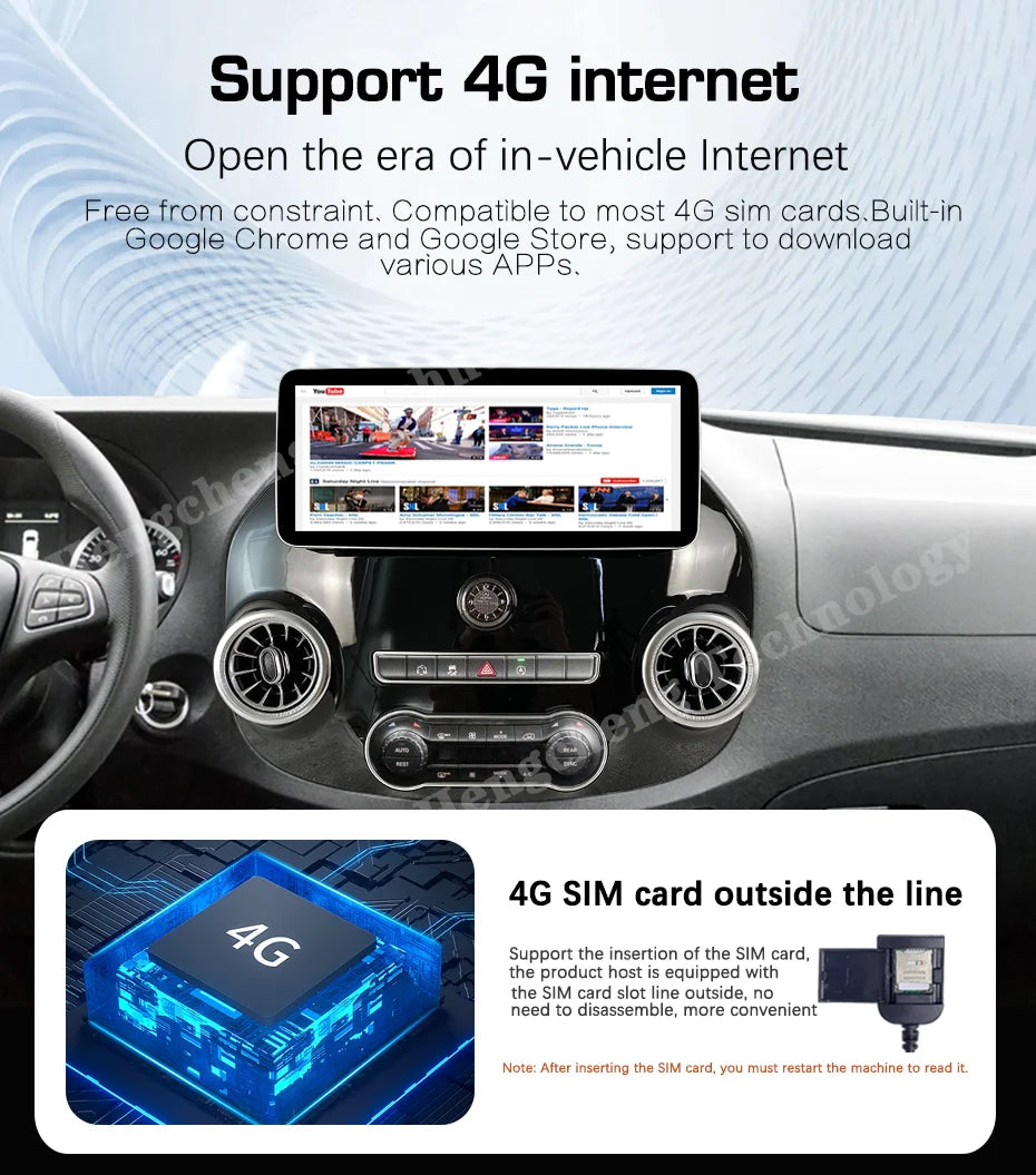 Schermo Android 2 DIN da 12,3" per Mercedes Vito