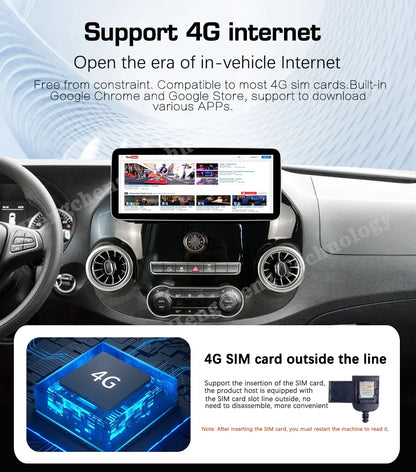 Schermo Android 2 DIN da 12,3" per Mercedes Vito