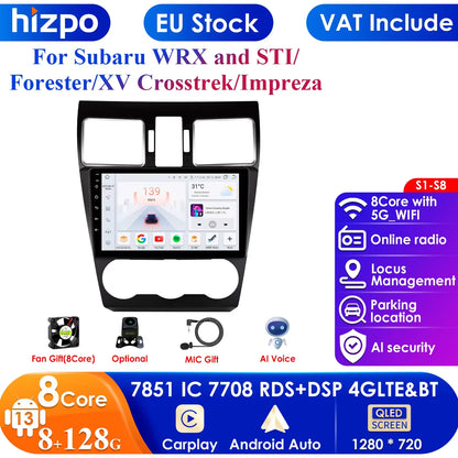 Car radio 9" 2 Din Android Subaru WRX, STI, Forester, Crosstek, Impreza 2015-2018