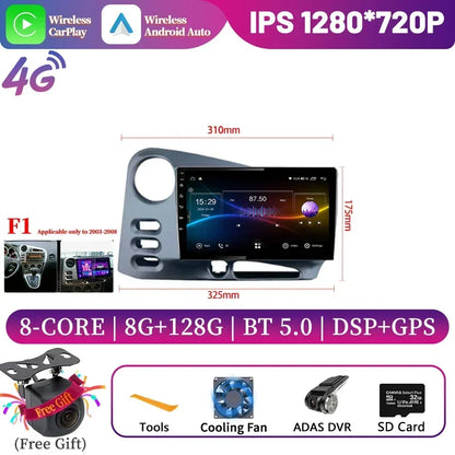 9" Android 14 CarPlay for Toyota Matrix 2003-2008 and Pontiac Vibe 2003-2004