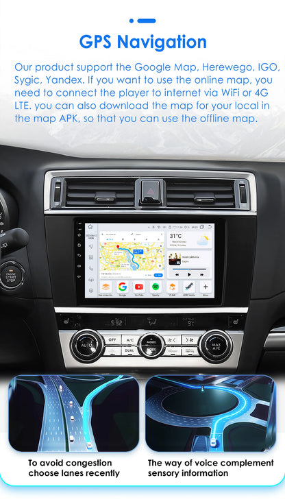Android 9" 2DIN CarPlay radio for Subaru Legacy 2015-2018