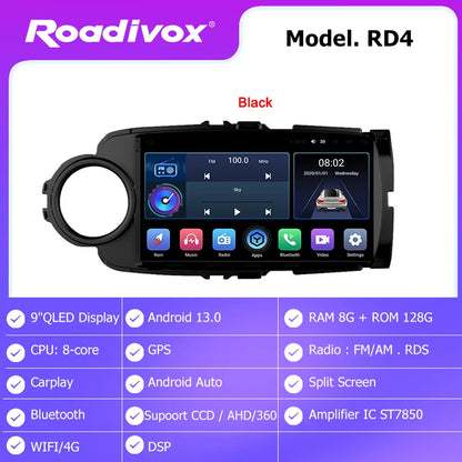 9" Double Din Android car radio for Toyota Yaris 2012-2018