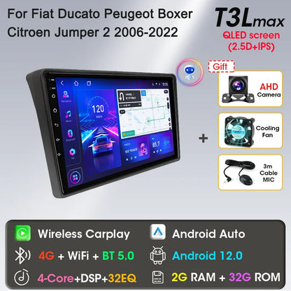 Autoradio 9" 2DIN Android per Fiat Ducato 2006-2022