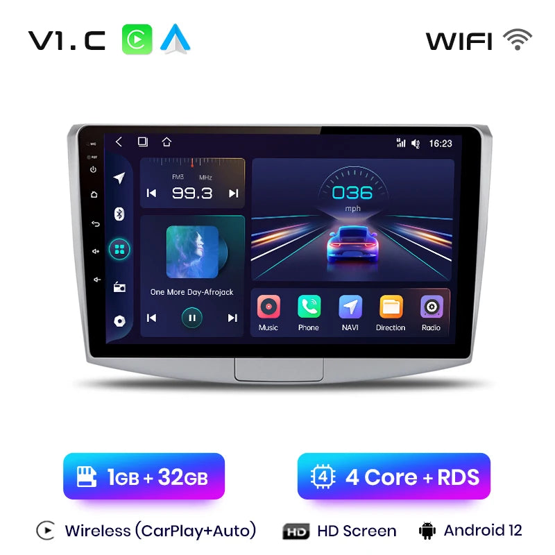 Junsun V1 AI Voice Wireless CarPlay 10" 2DIN para VW Passat B6 B7 CC 2010-2015