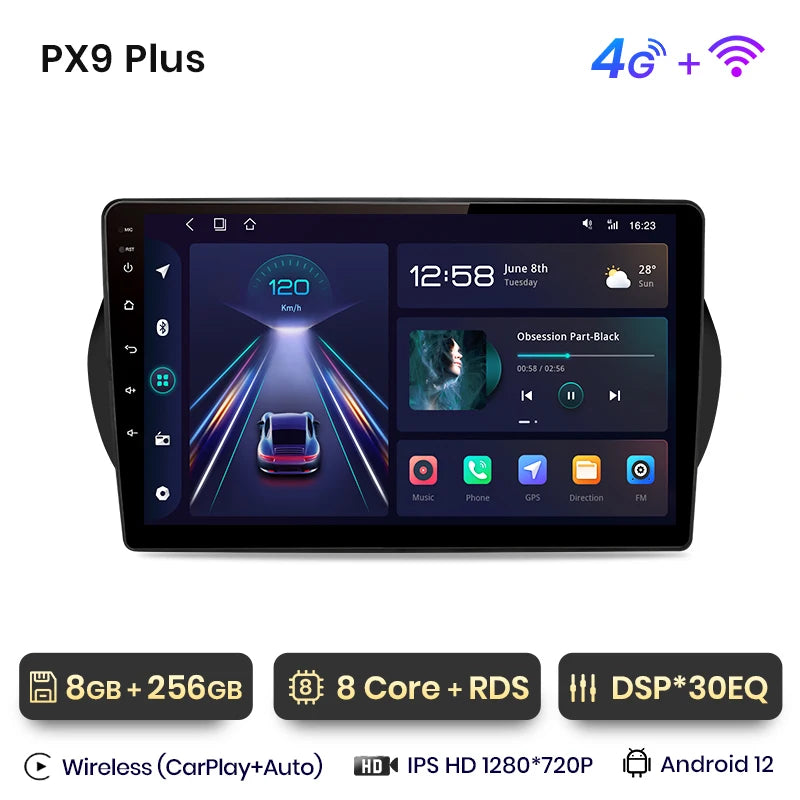 CarPlay 9" AWESAFE for Fiat Fiorino and Citroen Nemo