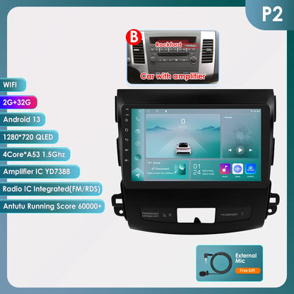 Car radio 9" 2 DIN for Mitsubishi Outlander 2005-2011