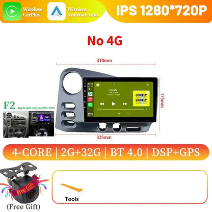9" Android 14 CarPlay for Toyota Matrix 2003-2008 and Pontiac Vibe 2003-2004