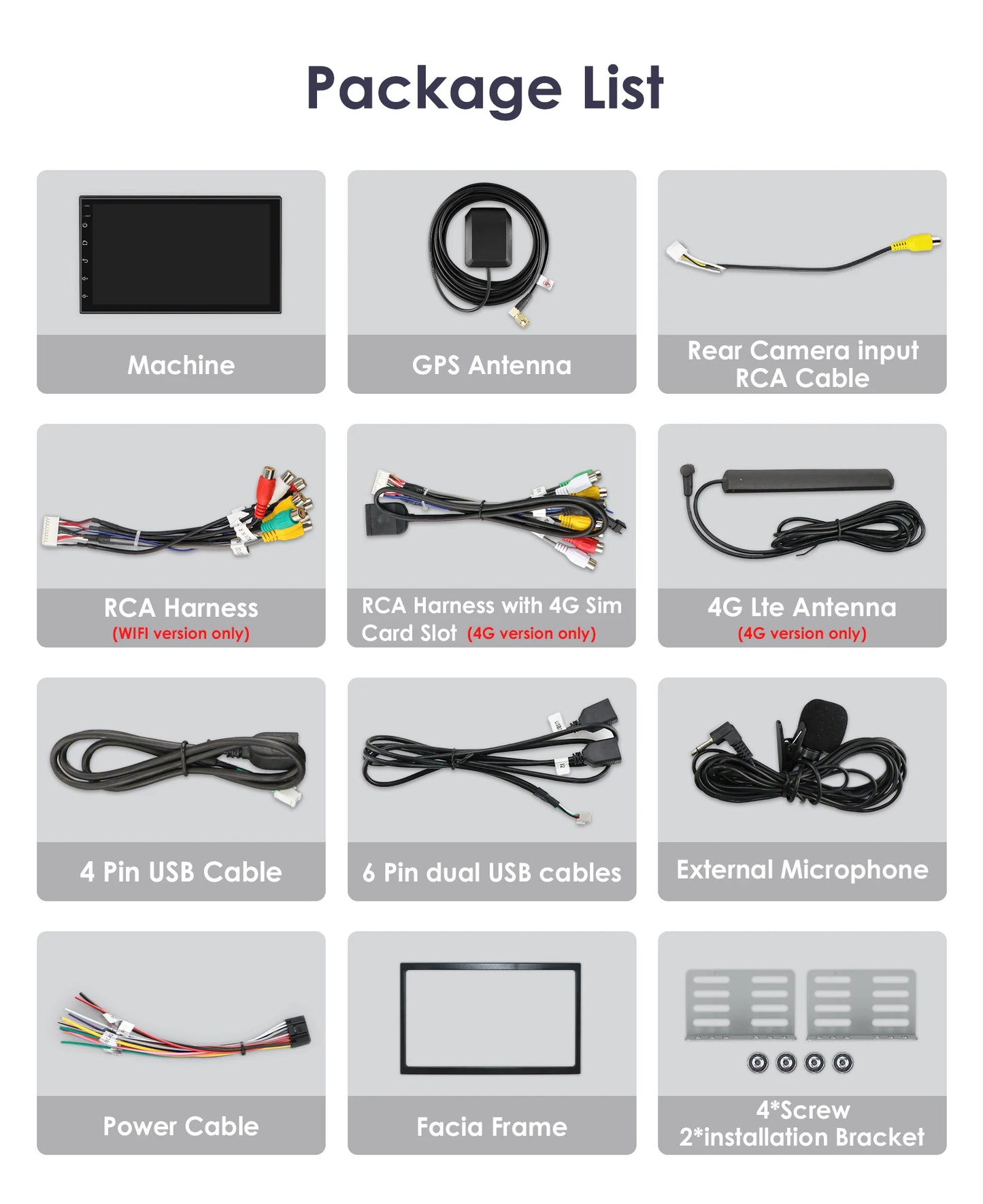 OSSURET 7" 2 Din Android 12 CarPlay Autoradio Universale Autoradio