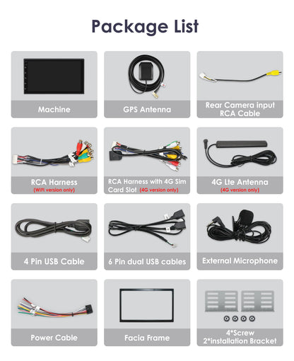 OSSURET 7" 2 Din Android 12 CarPlay Autoradio Universale Autoradio