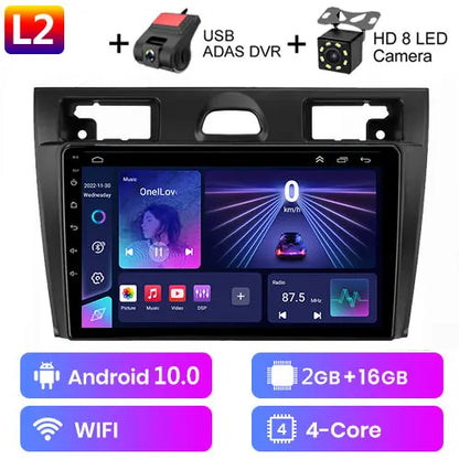 Radio Android 12 CarPlay, 9" 2 Din per Ford Fiesta MK6 2002-2008