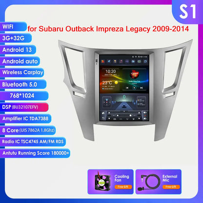 9.7" Tesla Style 2DIN Android 13 Radio for Subaru Legacy 2009-2014