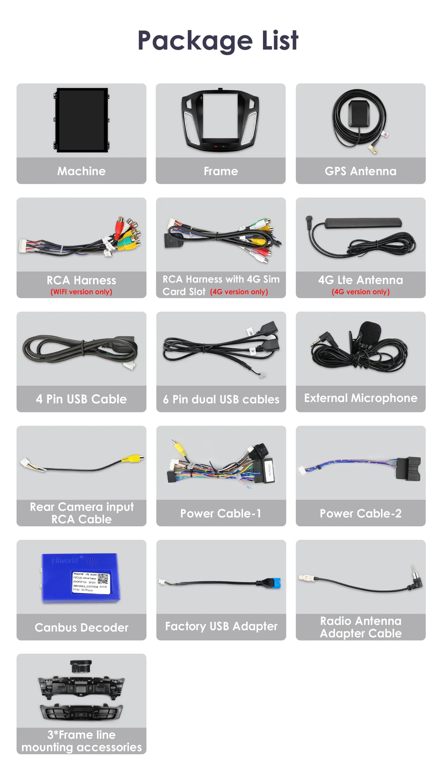 Autoradio 9.7" 2Din Android 13 para Ford Focus 2011-2019