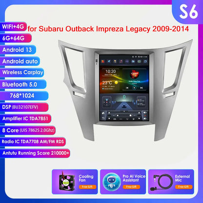 9.7" Tesla Style 2DIN Android 13 Radio for Subaru Legacy 2009-2014