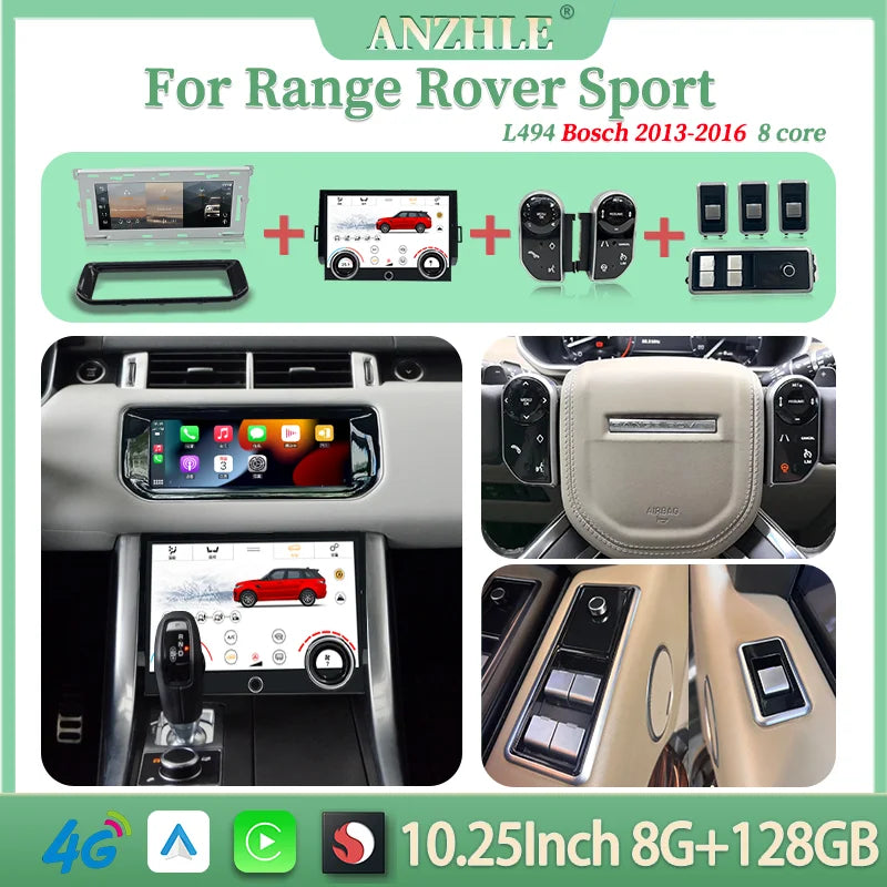 Android 13 10.25" 1 Din car radio for Range Rover Vogue/Sport 2013-2017