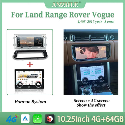 Android 13 10.25" 1 Din car radio for Range Rover Vogue/Sport 2013-2017