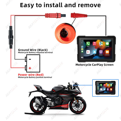 Moto Radio 5" IPS IPX7 CarPlay Android Auto