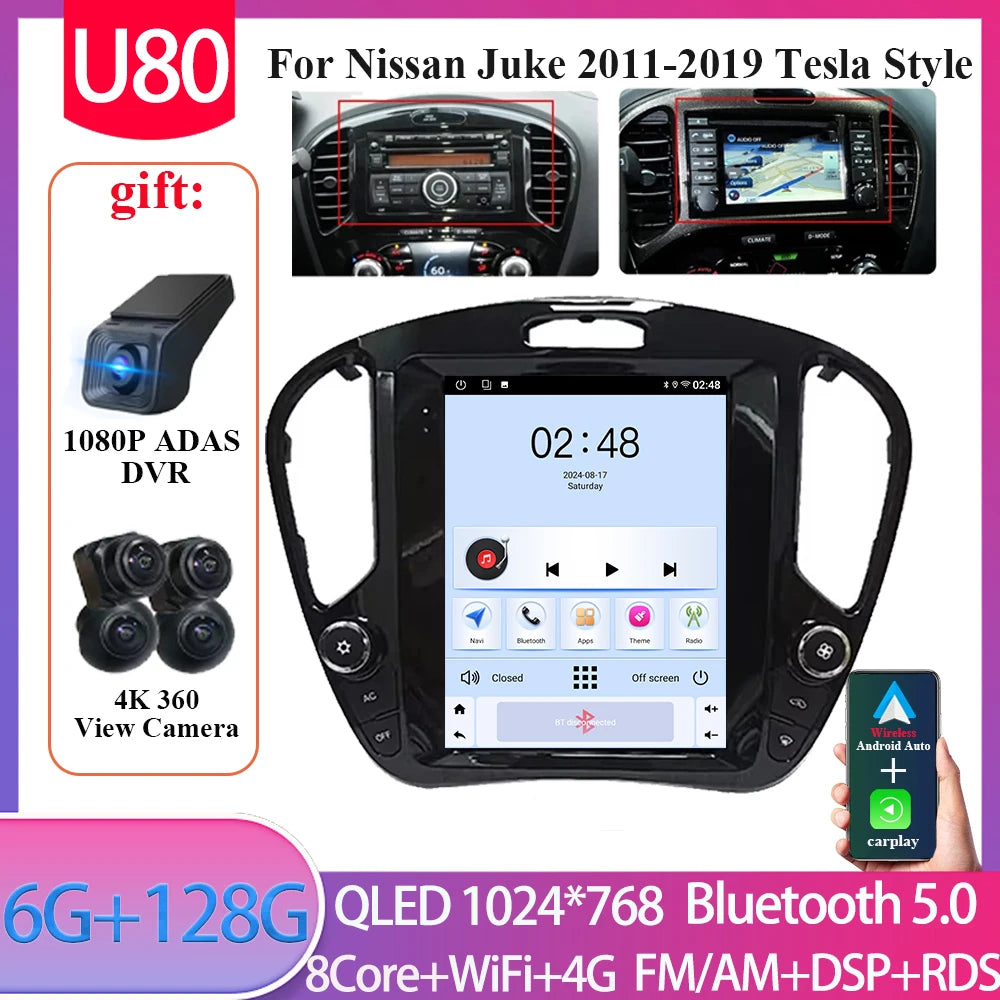 Autoradio Tesla 9.7'' Nissan Juke 2011-2019 CarPlay Android Auto