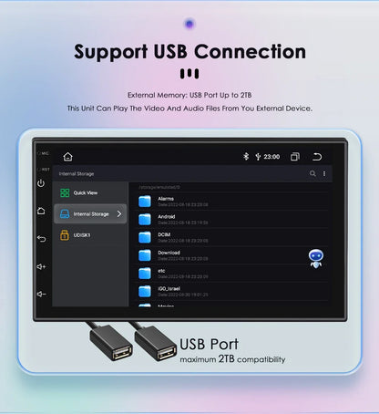 OSSURET 7" 2 Din Android 12 CarPlay Autoradio Universale Autoradio