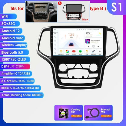 Hizpo 10.1" 2DIN CarPlay Android 13 per Jeep Grand Cherokee 2014-2022