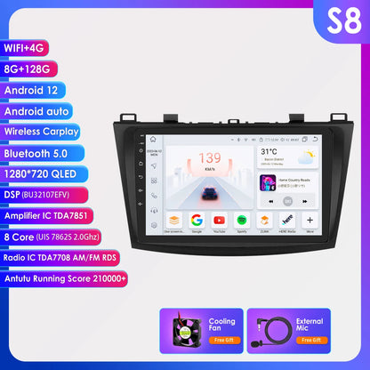 Android 9" Double Din car radio for Mazda 3 2010-2013