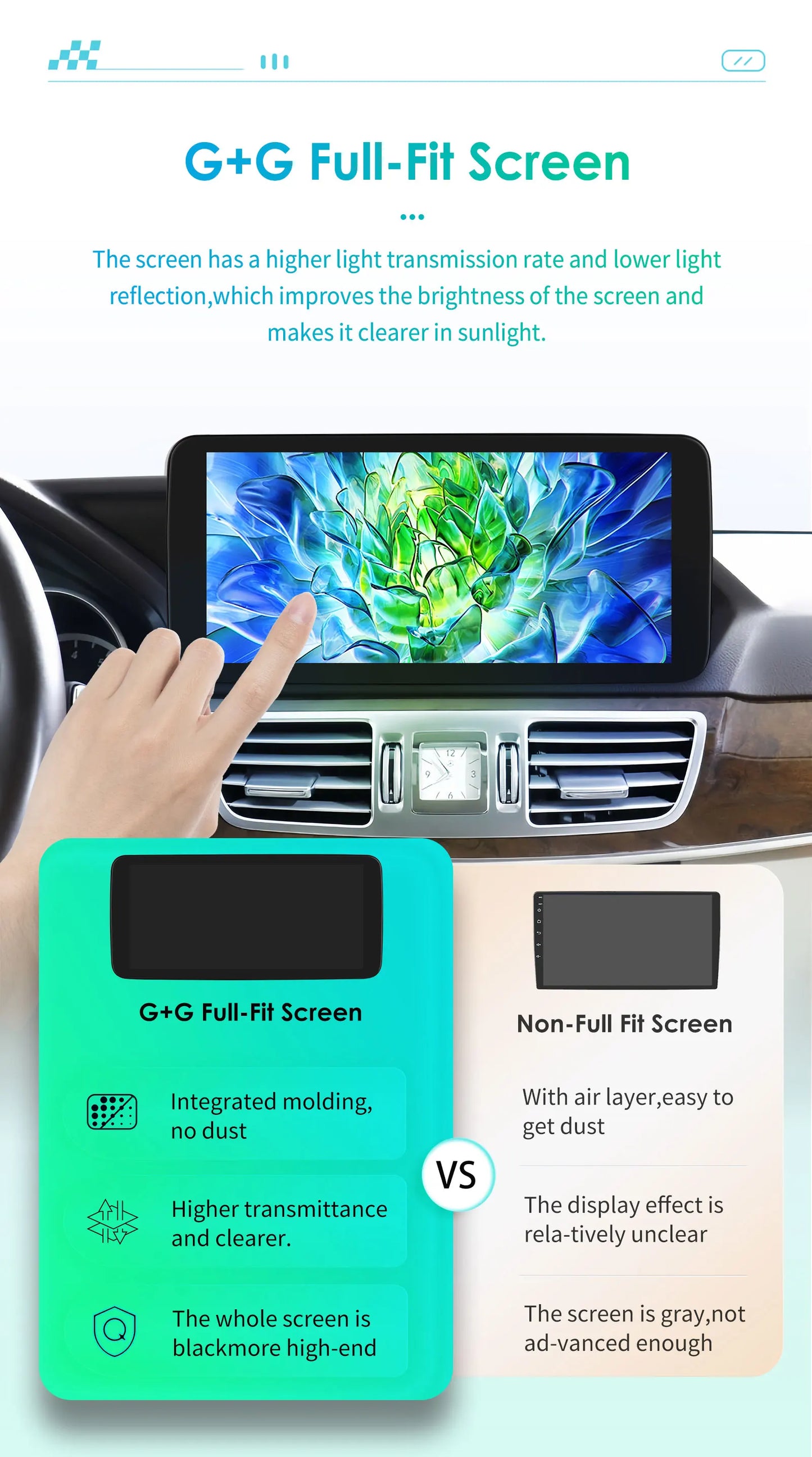 Autoradio 10.25" 2 Din Android CarPlay per Mercedes-Benz Classe C W204 S204 2008-2010