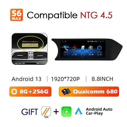 Radio Android 14 8.8” 2 Din per Mercedes Classe C W204 2011-2014 – CarPlay, GPS e WIFI