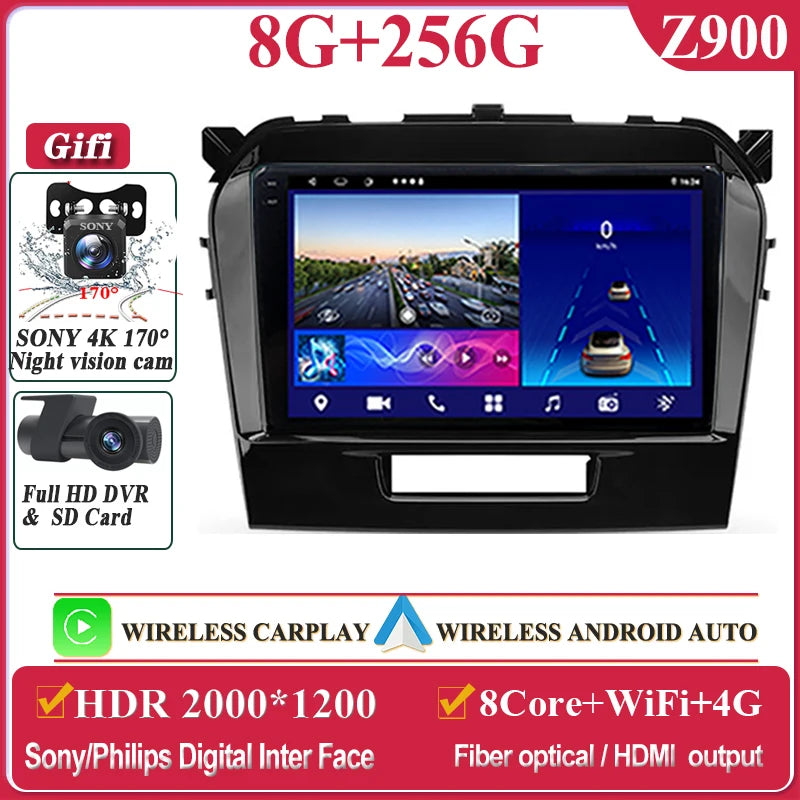 Autoradio Android da 9" per Suzuki Vitara 2017-2020, GPS e CarPlay