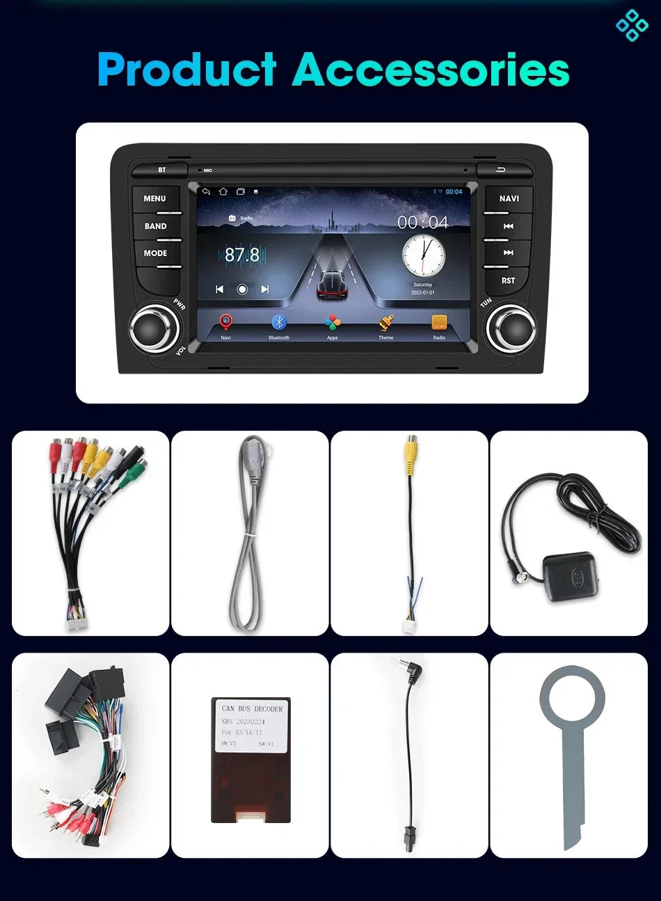 A3 Navigator: Radio 7" Android CarPlay AutoRadioCanario