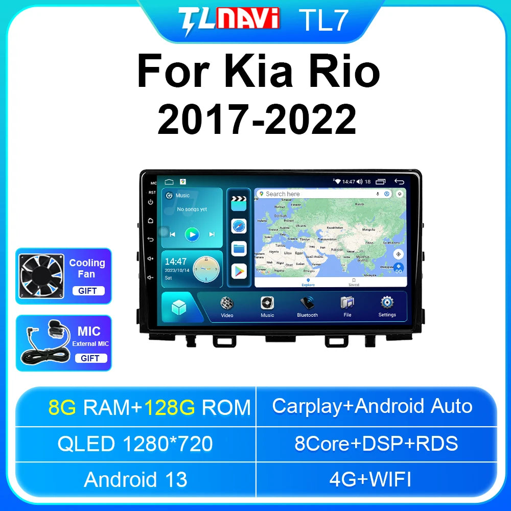Autoradio stereo Android Auto da 9" per Kia Rio 2017-2022