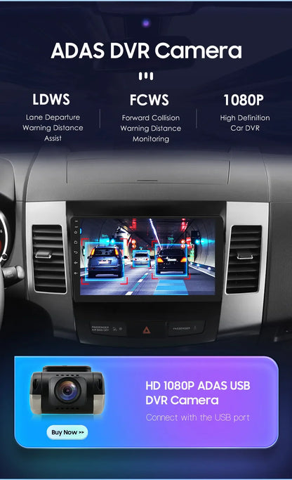 Car radio 9" 2 DIN for Mitsubishi Outlander 2005-2011