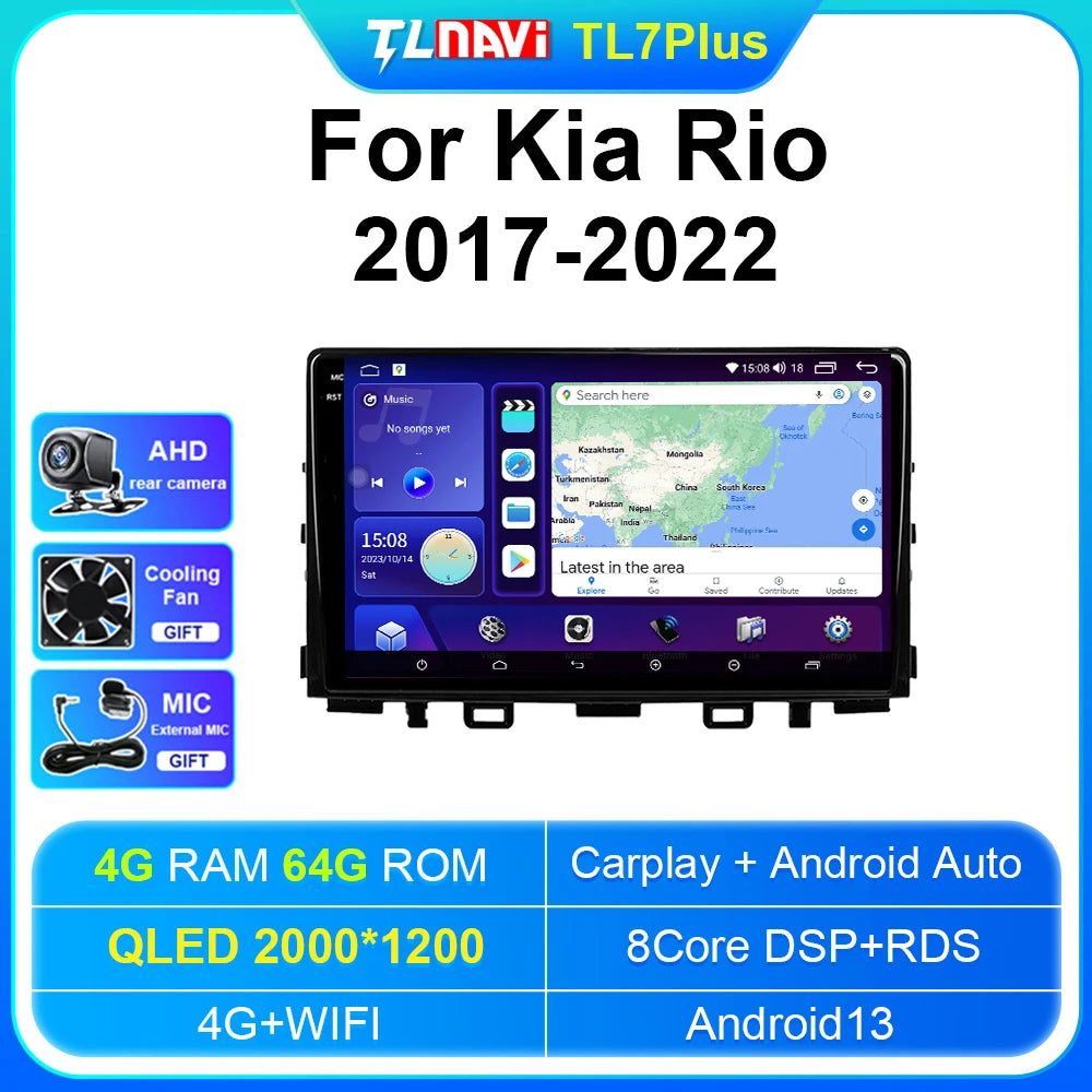 Autoradio stereo Android Auto da 9" per Kia Rio 2017-2022